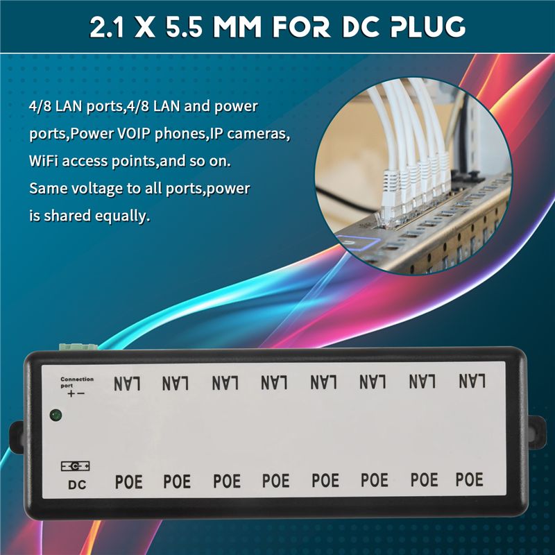 PHILE-8 Ports Poe Injector Poe - Power Over Ethernet 评论和价格